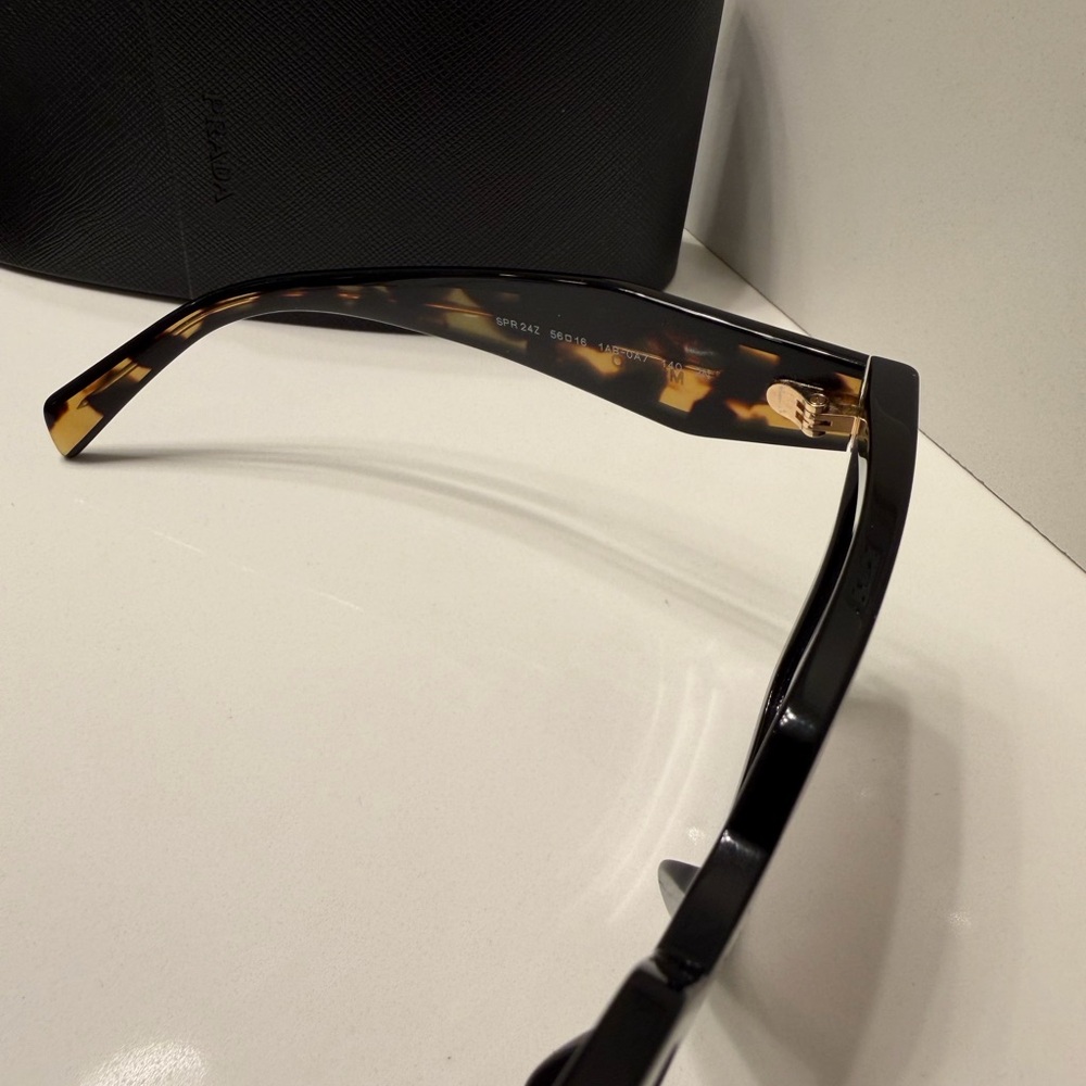 Prada Black and Tortoise Square Sunglasses - Picture 8 of 11